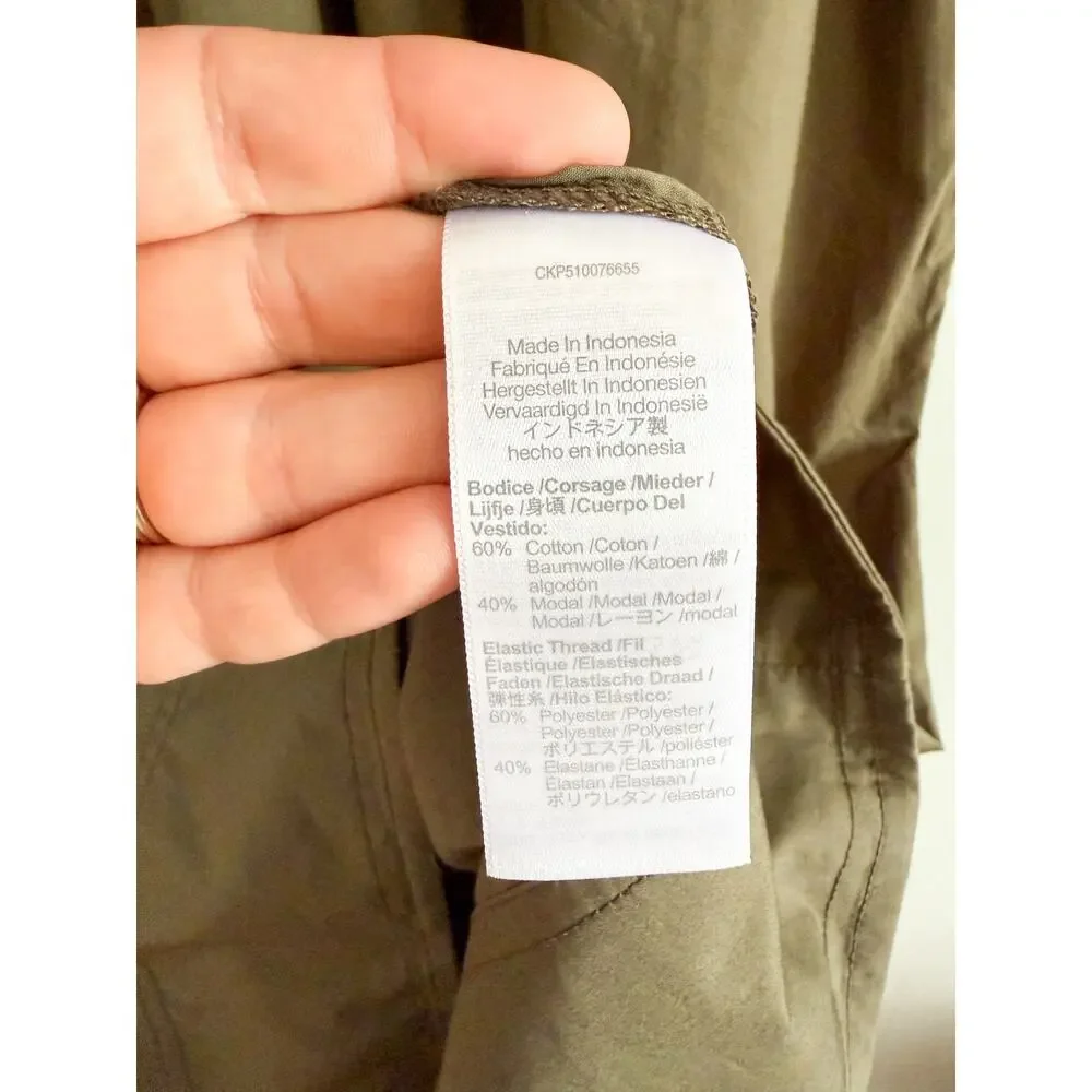 Madewell | NWT Smocked Boatneck Midi Dress in Faded Ivy | Sz M